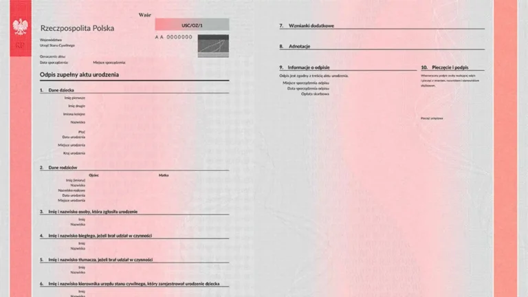 Actes de naissance en Pologne – Commander une copie